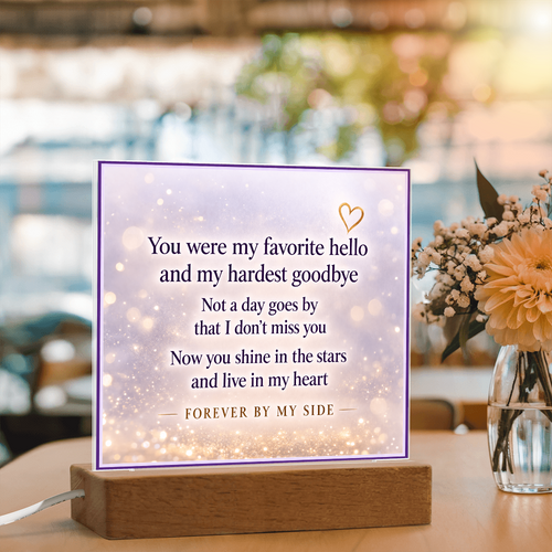 A Gentle Reminder They're Always By Your Side – LED Memorial Plaque
